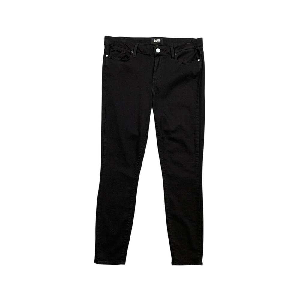 Paige Jeans Womens 31 Black Shadow Verdugo Ankle Skinny Stretch Rayon Blend